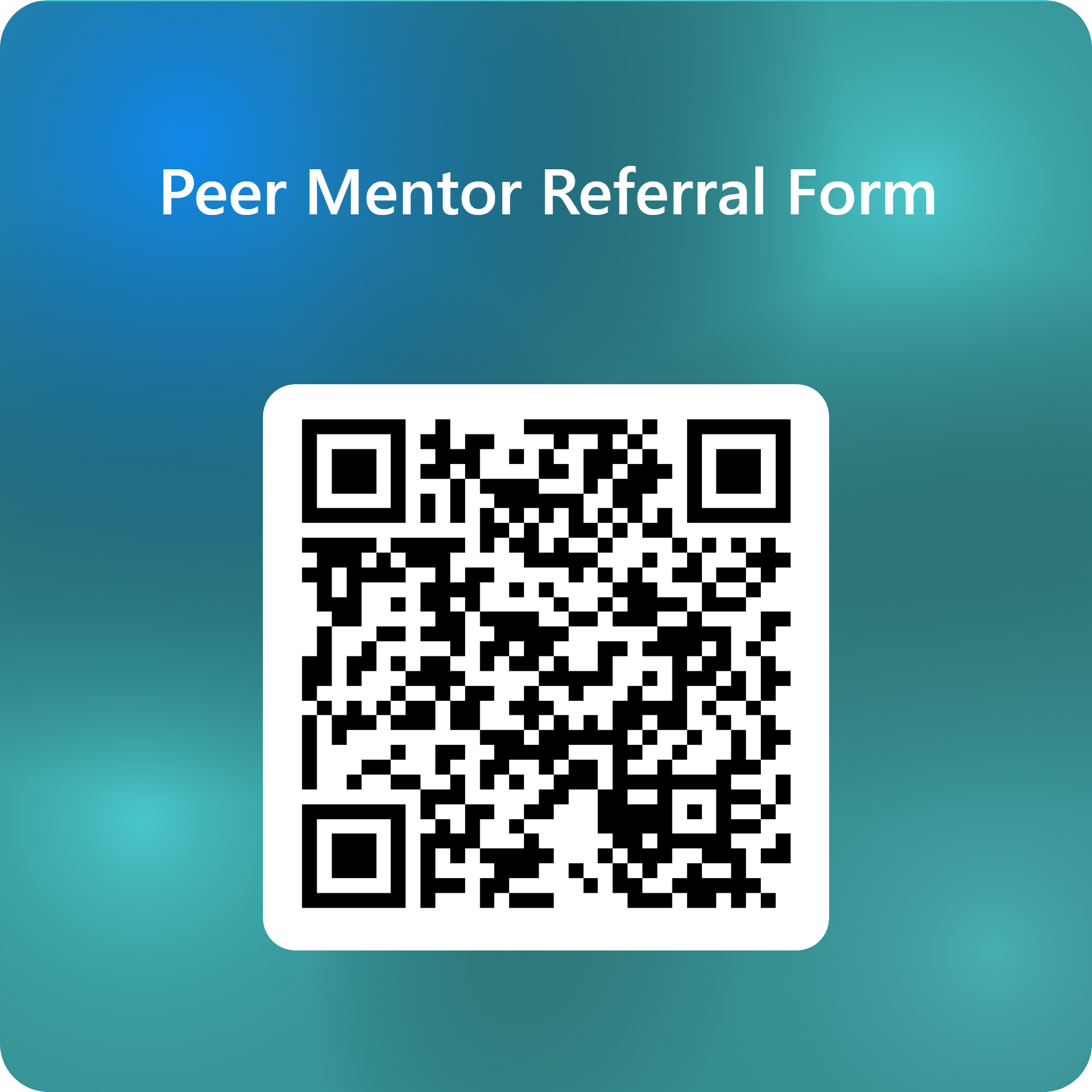 clickable QR code to peer mentor referral form